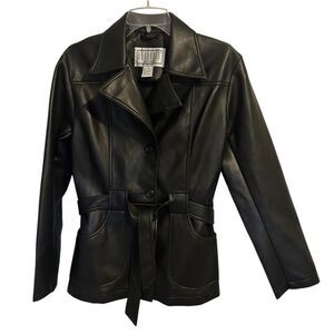 BB Dakota Women’s Black Faux Leather Pleather Jacket Size Medium